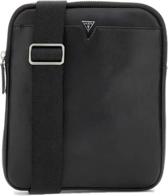Guess Firenze Sacoche Elegante Leren Tas - Heren - Schoudertassen - Zwart - ONE Size - Leer - Tassen