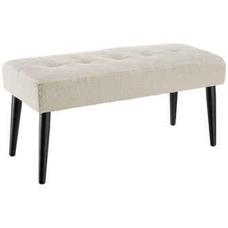 TecTake Banco tapizado, alta densidad, soporta 220kg, 95x38x45cm blanco