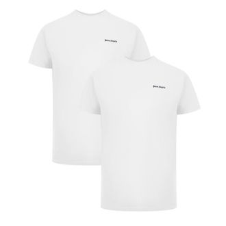 Palm Angels T-shirts Met Klassiek Logo (twee Stuks) In Wit