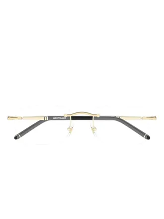 Montblanc rectangle glasses - men - Metal/Acetate - 54 - Gold