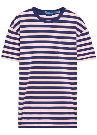Polo Ralph Lauren Striped Patch Pocket Cotton T-shirt - Pink - Xxl