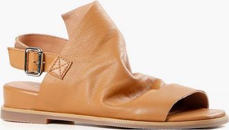 All Black Womens Cover Up Softly 2 Ankle Strap Flats Sandal With A Buckle In Tan