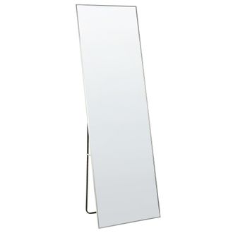 Beliani Espejo De Pie De Metal Plateado 50 X 156 Cm Soporte Marco Ovalado Moderno Beauvais