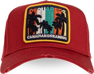 Dsquared2 Baseball Cap - Heren - Petten - Rood - ONE Size - Katoen - Accessoires