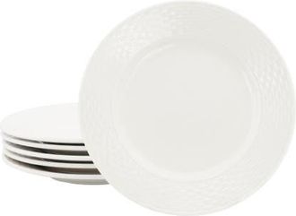 Elama Ophelia 6 Piece Stoneware Salad Plate Set in White at Nordstrom