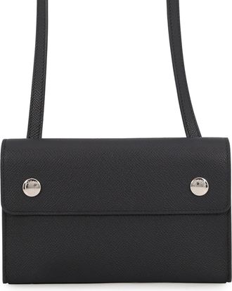 Herm&egrave;s Black Epsom Leather Chain/Shoulder Wallet (Pre-Owned)