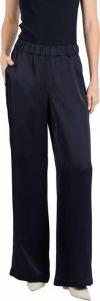 Margittes Irma Satin Pants In Navy