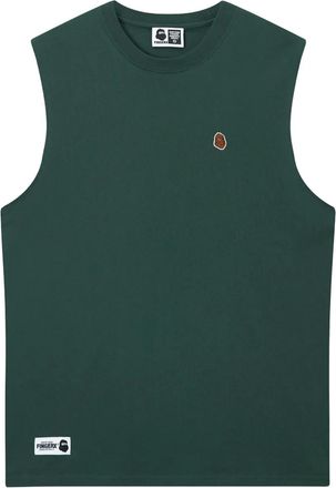 Fingercroxx Canotta in cotone con ricami - Verde