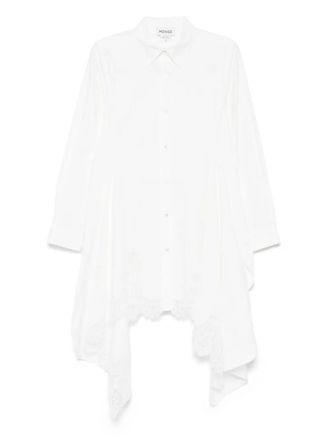 Monse lace shirt dress - women - Polyurethane/Cotton - 12 - Neutrals