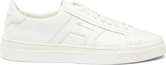 Santoni Double Buckle Sneaker - Heren - Sneakers - Wit - 40 EU - Leer - Schoenen