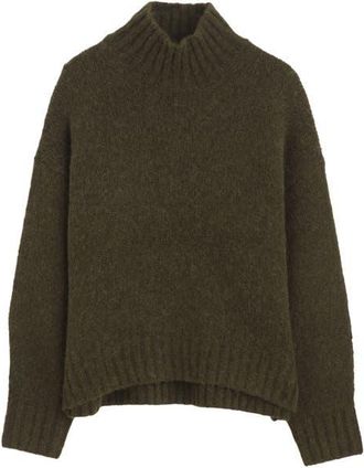 Madewell Chunky Alpaca Blend Turtleneck Sweater in Midnight Olive at Nordstrom, Size Xx-Small