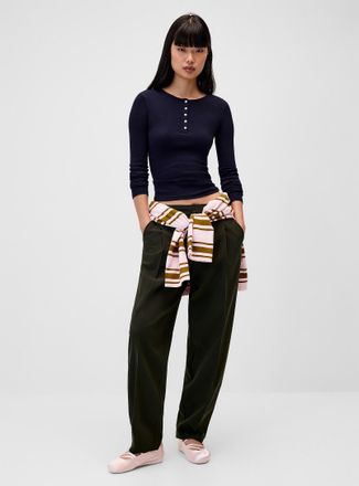 Twik Womens Pleated high-waist wide-leg dress pant Lola fit