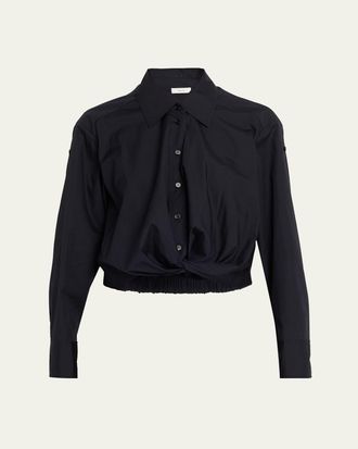 A.L.C. Leo Twist-Front Poplin Top