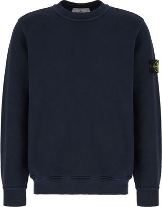 Stone Island Regular Fit Medium-Weight Cotton Crewneck Sweatshirt With Raglan Sleeves