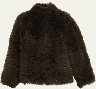 Giorgio Armani Horizontal Goat Shearling Coat