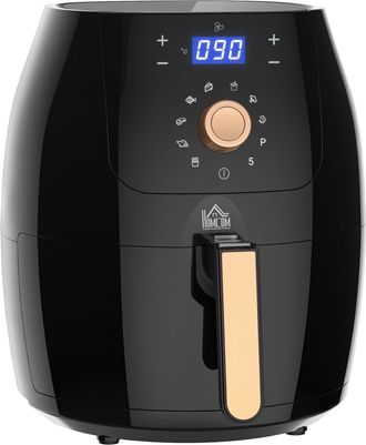 HOMCOM Air Fryer 5.5L 1700w - Black with Rose Gold | TJ Hughes