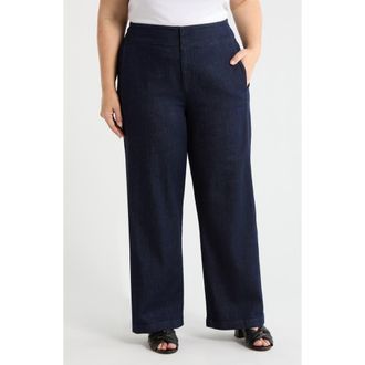 Eileen Fisher Wide Leg Denim Pants in Deep Indigo at Nordstrom, Size 3 X