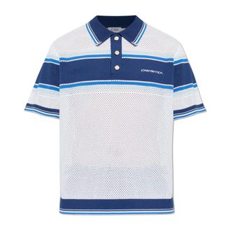 Casablanca Polo Shirts, male, White, Size: L Logo Polo