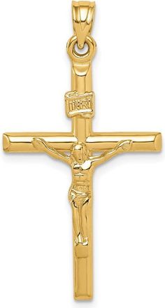 Diamond2Deal 14k Gold Hollow Crucifix Pendant