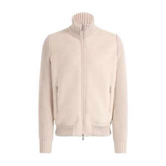 Gran Sasso Alcantara Faux Shearling Jas - Heren - Jassen - Beige - Maat: M Zijde