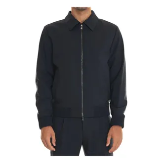 HUGO BOSS Chaqueta Bomber de Lana con Cintura El&aacute;stica - Jackets - Hombre - Azul - 2XL