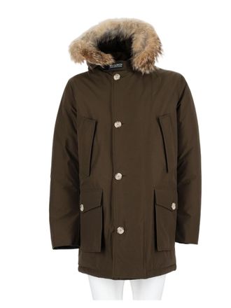 Woolrich Green Padded Fur-Lined Hood Down Jacket