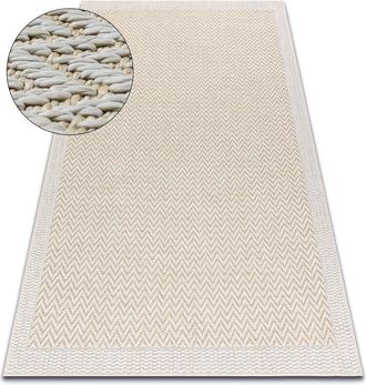 RugsX Rugsx - Alfombra Origi 3726 Crema - Zigzag Hilo De Sisal Tejido Plano Beige 78x150 Cm