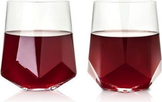 Viski Seneca Crystal Faceted Wine Glasses Set of 2 in Clear at Nordstrom