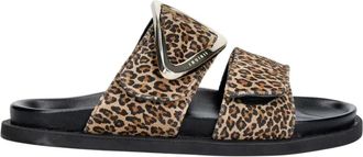 INUIKII Dreamer Slides - Dames - Sandalen - Bruin - 40 EU - Leer - Schoenen
