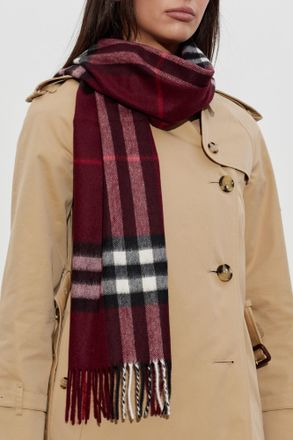 Burberry Cashmere Scarf Giant, Unisex, Burgundy