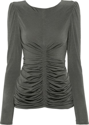 Givenchy ruched long-sleeve top - women - Elastane/Polyamide/Viscose - 38 - Grey
