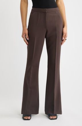 Open Edit Icon Twill Flare Pants in Brown Seal at Nordstrom, Size 16