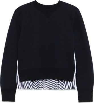 sacai Felpa con inserto sul retro - Blu