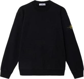 Stone Island Katoenen sweatshirt met logo-patch aan de zijkant - Heren - Sweatshirts - Zwart - XL - Katoen - Hoodies & sweatvesten