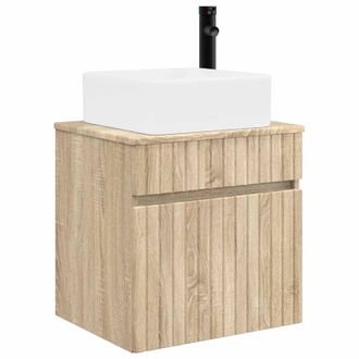vidaXL Vanidad De Lavabo Montada En La Pared Roble Sonoma Vidaxl