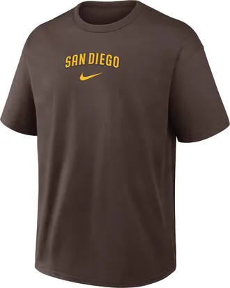 Nike San Diego Padres City Name Max90 Nike Mens MLB T-Shirt in Brown | 04T620QPYP-20N