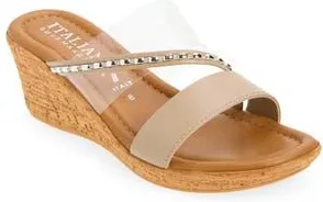 Italian Shoemakers Madge Wedge Sandal in Taupe at Nordstrom Rack, Size 8