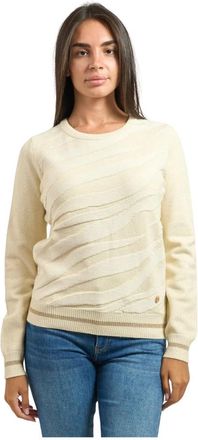 Yes-Zee Ivoor Trui voor Vrouwen - Dames - Ronde hals truien - Beige - L - Truien & Vesten