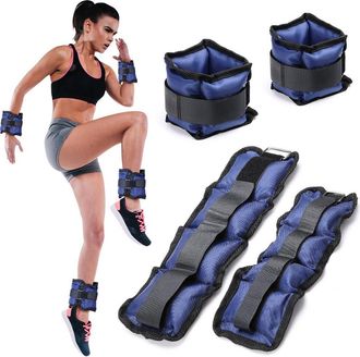 Trade Shop Trade Shop - Set 4 Pesi Polsi E Caviglie 2kg + 1kg Allenamento Palestra Aerobica Fitness