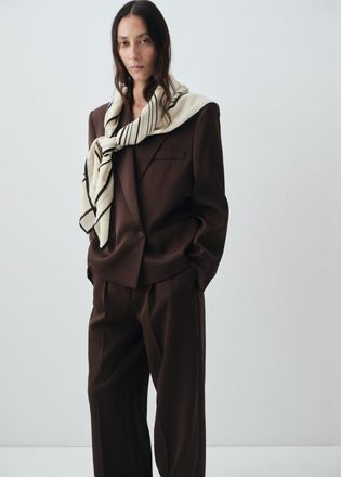 Mango Foulard 100% lana con stampa geometrica grezzo - Donna - Taglia unica - MANGO