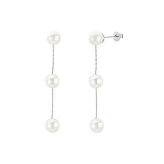 Untamed Petals Lilly Pearl Drop Earrings in Silver at Nordstrom