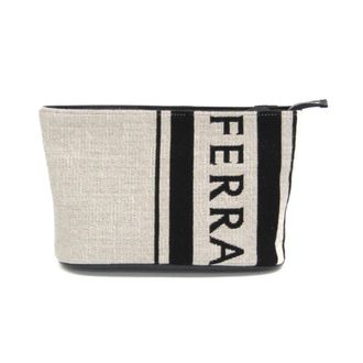 Ferragamo Leather Cotton Pouch (Pre-Owned)