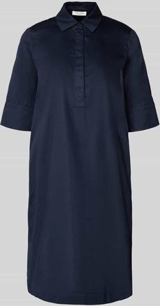 Christian Berg Knielanges Hemdblusenkleid mit Eingrifftaschen in Dunkelblau, Gr&ouml;&szlig;e 38