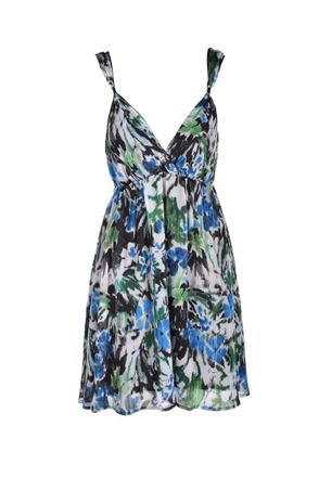 Pinko Short Chiffon Dress - Green/Lightblue