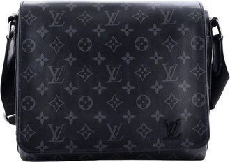 Louis Vuitton Black Monogram Eclipse Canvas District Messenger Bag Pm (Authentic Pre-Loved)