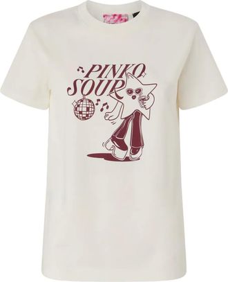 Pinko T-shirt met print - Beige