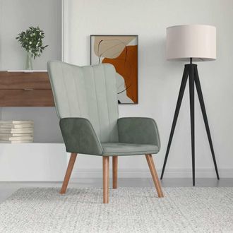 vidaXL Sill&oacute;n De Relax De Terciopelo Gris Claro Vidaxl