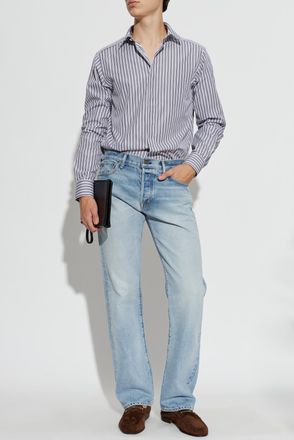 Tom Ford Shirt With Striped Pattern, Mens, White