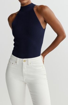DL1961 Rib Mock Neck Tank in Bright Navy at Nordstrom, Size X-Small