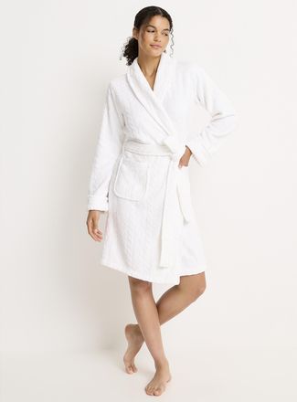 Lauren Ralph Lauren Womens Subtle pattern polar fleece robe